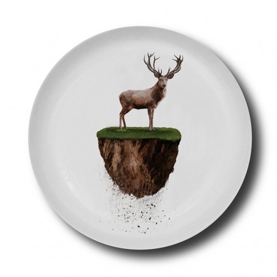 SA13 You are not here Deer | Ceramic Plate Ø24 Cm | Agof Store